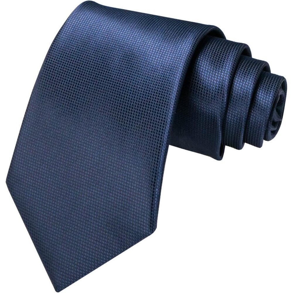 Men's Navy Blue Solid Pure Color Imported Polyester Formal Neck Ties